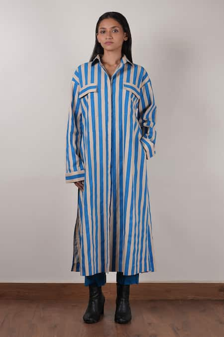 MATI Stripe Block Printed Tunic With Pant 