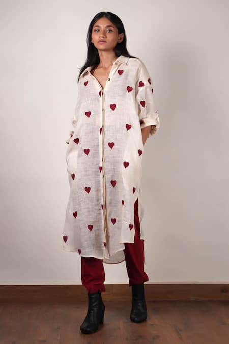 MATI Hand Embroidered Long Shirt Pant Set 