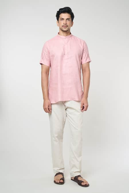 Arihant Rai Sinha Short Linen Kurta 