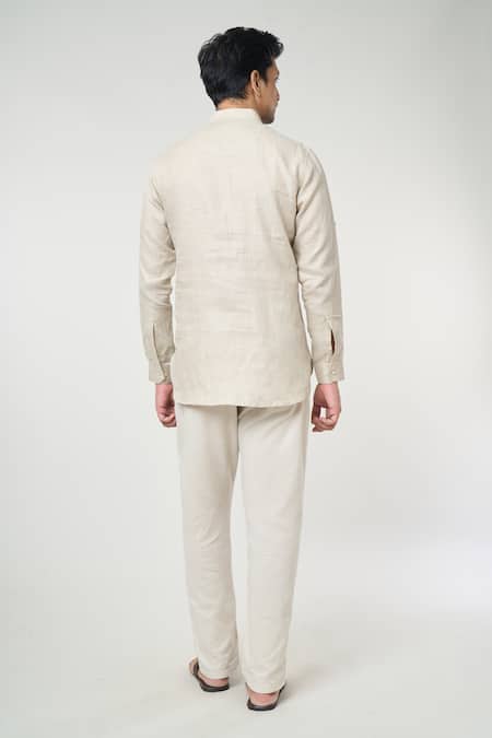Arihant Rai Sinha Solid Half Placket Kurta 
