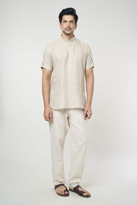 Arihant Rai Sinha Solid Half Placket Kurta 