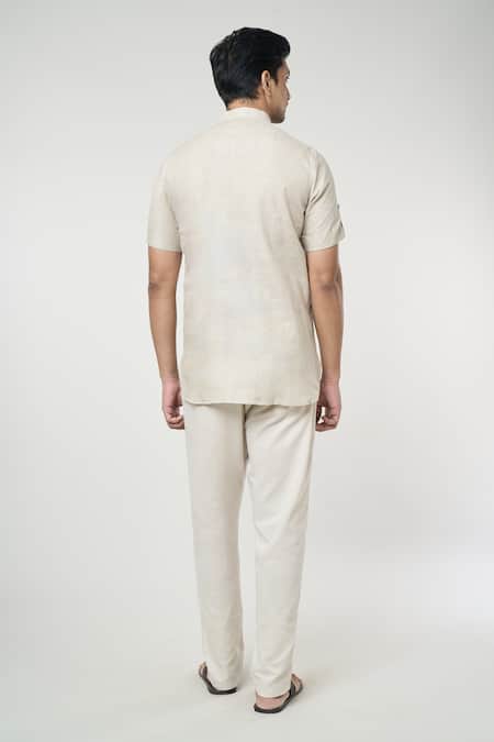 Arihant Rai Sinha Solid Half Placket Kurta 