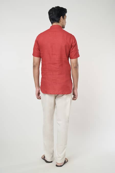 Arihant Rai Sinha Half Sleeves Shirt Style Short Kurta 