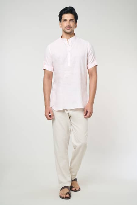 Arihant Rai Sinha Shirt Style Half Sleeves Short Kurta 