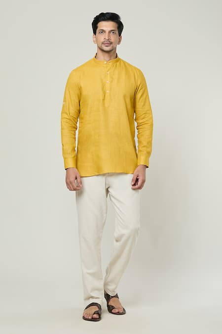 Arihant Rai Sinha Linen Plain Kurta 