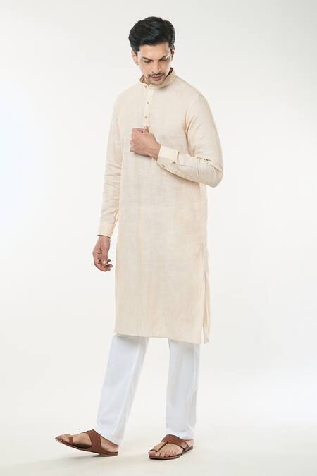 Buy Arihant Rai Sinha Beige Linen Full Sleeve Kurta Online at Aza Fashions Buy_Arihant Rai Sinha_Beige Linen Full Sleeve Kurta _Online_at_Aza_Fashions