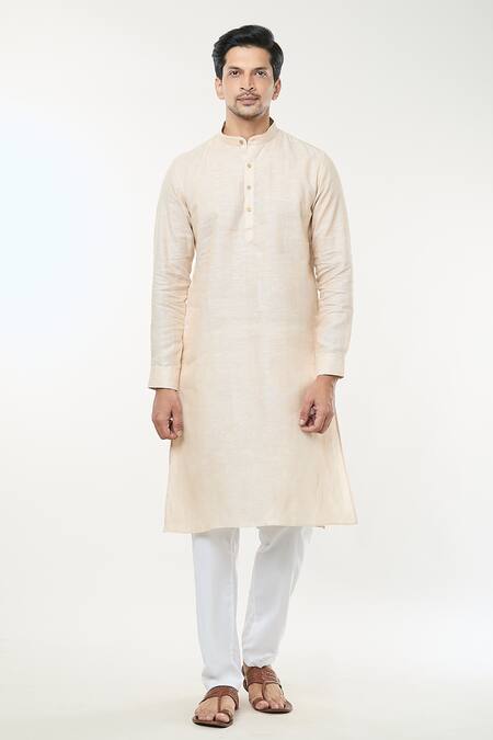 Arihant Rai Sinha Beige Linen Full Sleeve Kurta at Aza Fashions Arihant Rai Sinha_Beige Linen Full Sleeve Kurta _at_Aza_Fashions