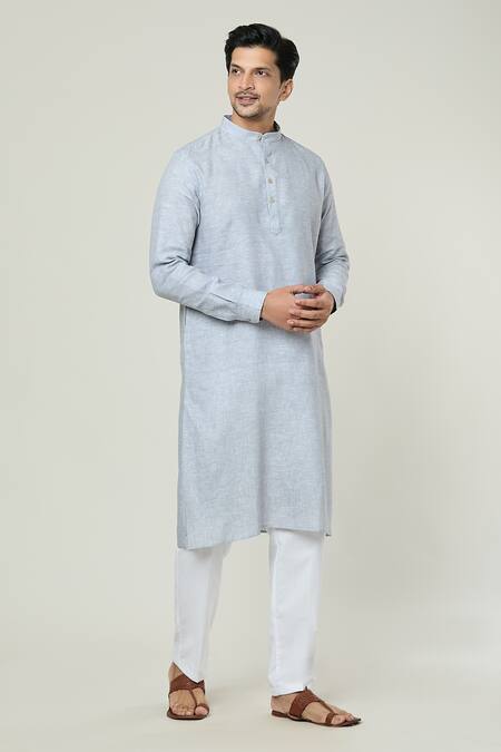 Buy Arihant Rai Sinha Grey Linen Straight Plain Kurta Online at Aza Fashions Buy_Arihant Rai Sinha_Grey Linen Straight Plain Kurta _Online_at_Aza_Fashions
