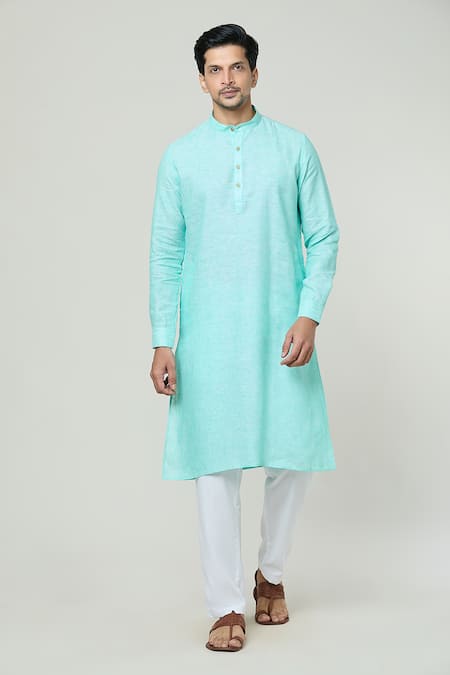 Arihant Rai Sinha Linen Straight Solid Kurta 