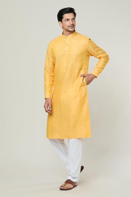 Arihant Rai Sinha Linen Straight Long Kurta 