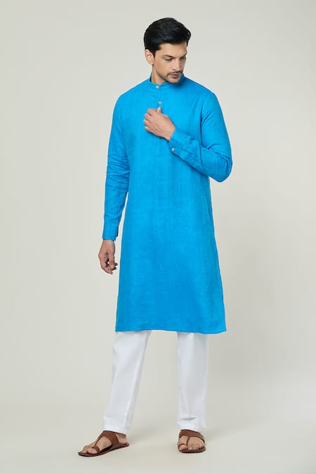 Arihant Rai Sinha Linen Plain Long Kurta 