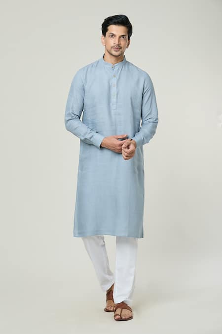 Arihant Rai Sinha Grey Linen Straight Kurta