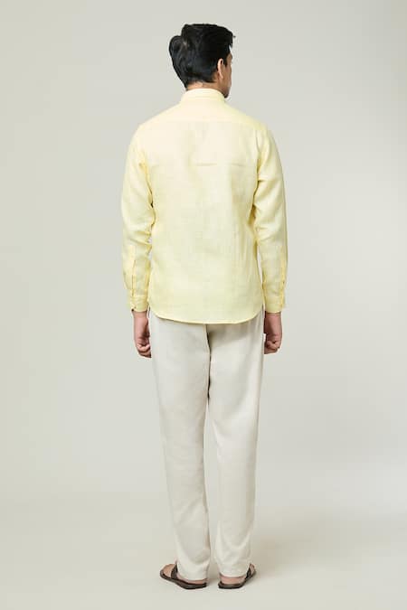Aryavir Malhotra Pocket Detail Full Sleeves Linen Shirt 