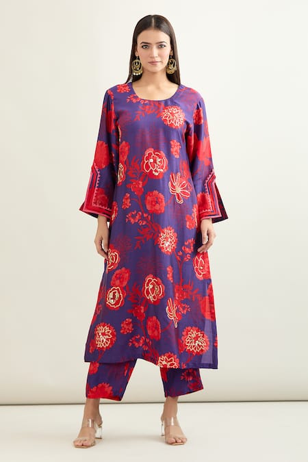 Archana Shah Floral Print Kurta & Pant Co-ord Set 