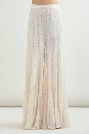 Ritika Mirchandani_White Embroidery V-, Open Jacket Blouse And Sharara Set _Online_at_Aza_Fashions