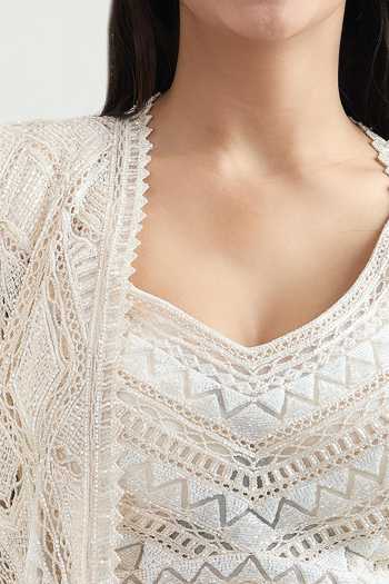 Buy_Ritika Mirchandani_White Embroidery V-, Open Jacket Blouse And Sharara Set _Online_at_Aza_Fashions