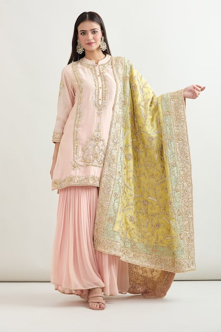 Sheetal Batra Floral Embroidered Kurta Sharara Set 