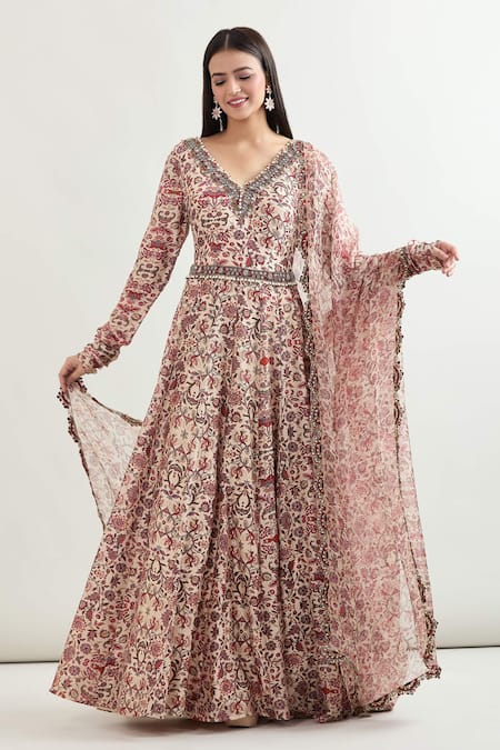 Ridhima Bhasin Mehvish Floral Print Anarkali With Dupatta 