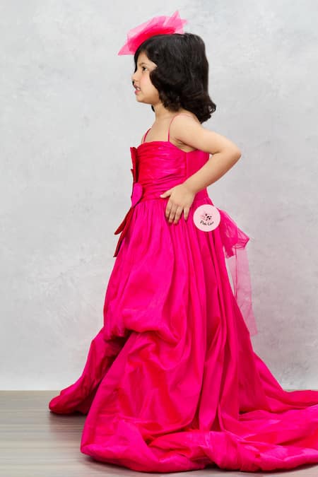 Pinkcow designs pvt ltd Floral Applique Ruffled Gown 