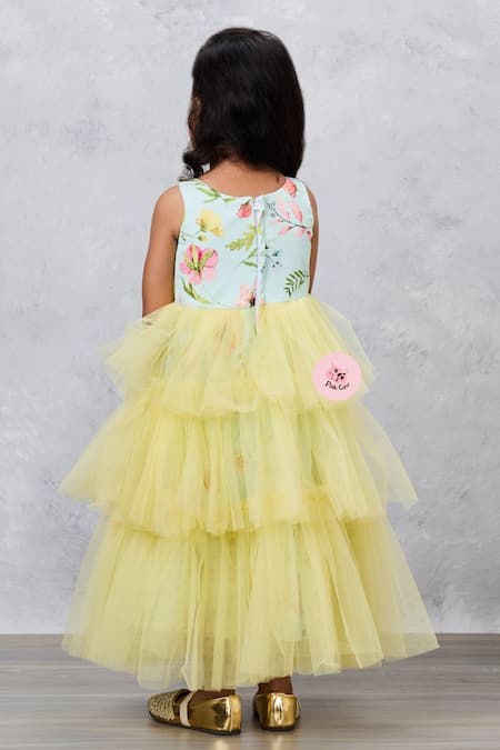 Pinkcow designs pvt ltd Floral Print Frilled Gown 