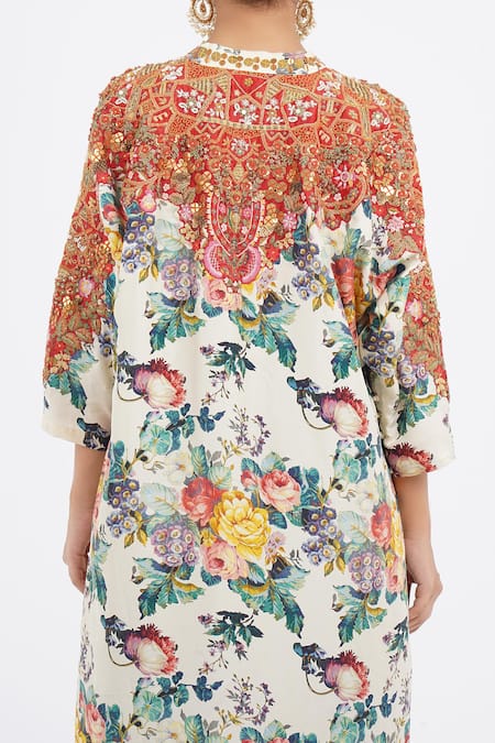 Debyani + CO Floral Print Kaftan Kurta & Salwar Set 