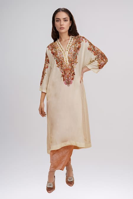 Debyani + Co Embroidered Silk Kurta & Salwar Set 