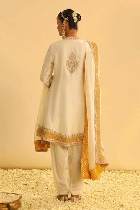 Shop Sheetal Batra Ivory , Organza, Bamboo Gota Patti, Embroidery, Amani Kurta Salwar Set at Aza Fashions Shop_Sheetal Batra_Ivory , Organza, Bamboo Gota Patti, Embroidery, Amani Kurta Salwar Set _at_Aza_Fashions