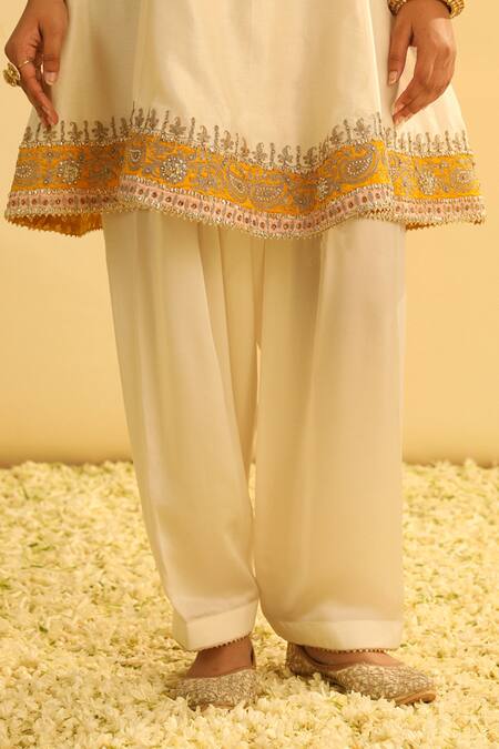 Sheetal Batra Ivory , Organza, Bamboo Gota Patti, Embroidery, Amani Kurta Salwar Set at Aza Fashions Sheetal Batra_Ivory , Organza, Bamboo Gota Patti, Embroidery, Amani Kurta Salwar Set _at_Aza_Fashions