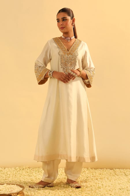 Sheetal Batra Shazana Embroidered A-Line Kurta & Salwar Set 