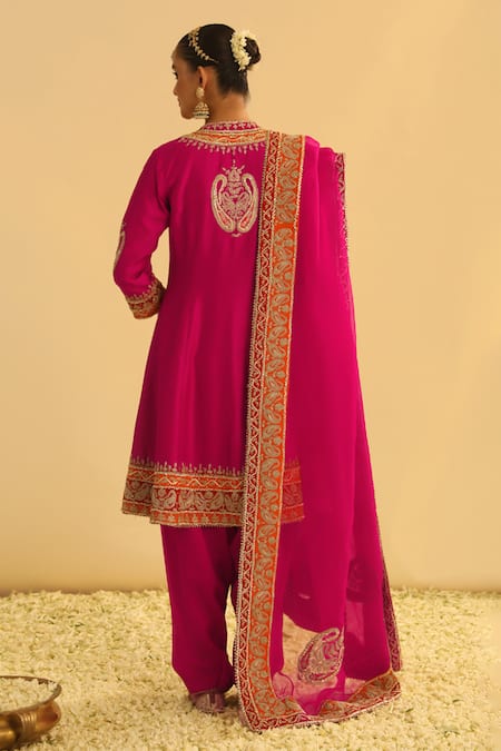 Shop Sheetal Batra Pink , Chanderi, Bamboo, Organza Gota Patti, Rayna Kurta Salwar Set at Aza Fashions Shop_Sheetal Batra_Pink , Chanderi, Bamboo, Organza Gota Patti, Rayna Kurta Salwar Set _at_Aza_Fashions