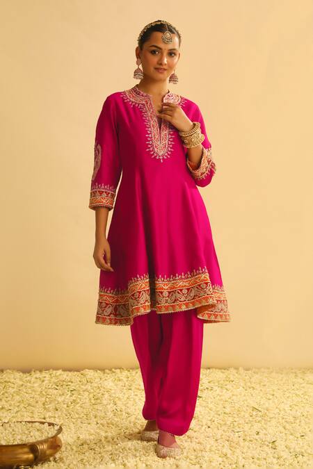 Sheetal Batra Pink , Chanderi, Bamboo, Organza Gota Patti, Rayna Kurta Salwar Set Online at Aza Fashions Sheetal Batra_Pink , Chanderi, Bamboo, Organza Gota Patti, Rayna Kurta Salwar Set _Online_at_Aza_Fashions