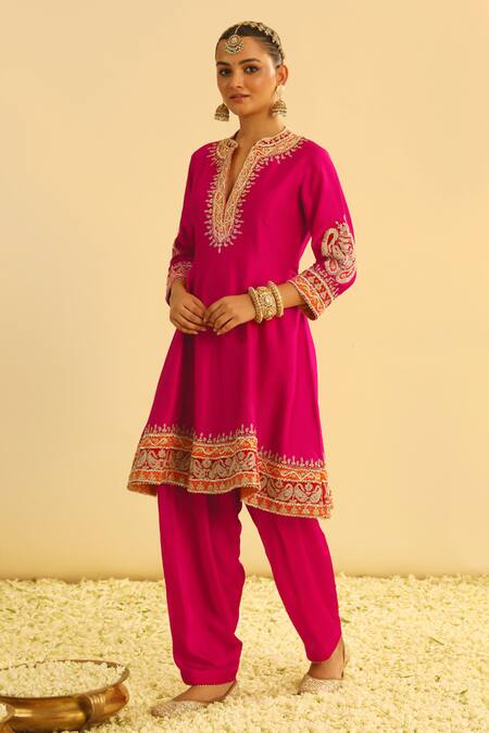 Buy Sheetal Batra Pink , Chanderi, Bamboo, Organza Gota Patti, Rayna Kurta Salwar Set Online at Aza Fashions Buy_Sheetal Batra_Pink , Chanderi, Bamboo, Organza Gota Patti, Rayna Kurta Salwar Set _Online_at_Aza_Fashions