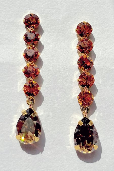 Prestones Swarovski Embellished Dangler Earrings 