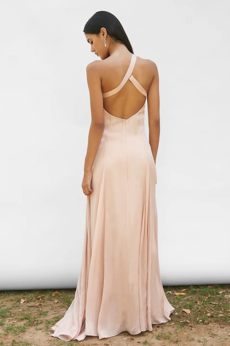 Amrta By Guneet Kondal Vines Embroidered Draped Gown 