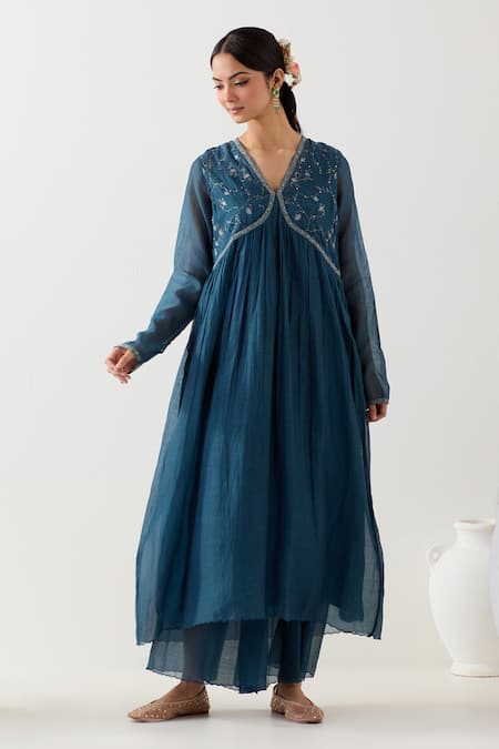 TATWA Midnight Embroidered Anarkali Set 