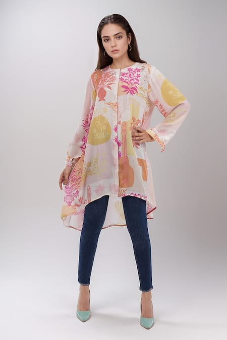 Pankaj & Nidhi Floral Print Shirt Tunic 