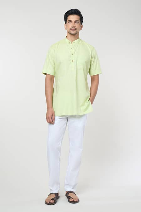 Rng Safawala Cotton Plain Kurta Set 