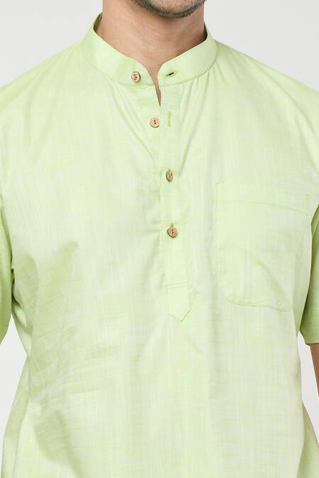 Buy Rng Safawala Green Cotton Plain Kurta Set Buy_Rng Safawala_Green Cotton Plain Kurta Set