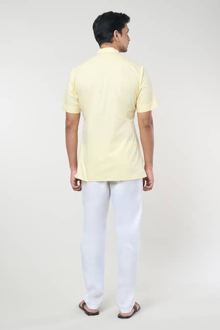 Rng Safawala Mandarin Collar Short Kurta Set 