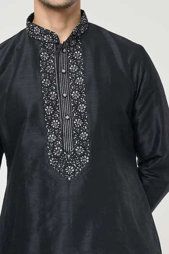 Buy Rng Safawala Black , Satin Sequins, Embroidery Kurta Set Buy_Rng Safawala_Black , Satin Sequins, Embroidery Kurta Set