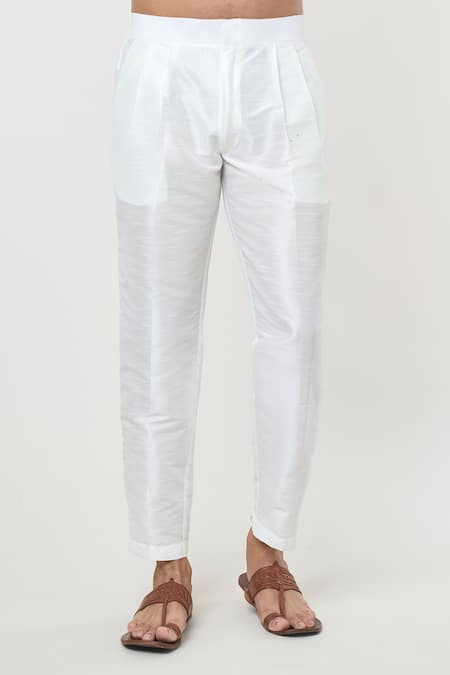 Buy_Rng Safawala_Green Silk, Cotton Diamond Pattern Pintuck Bundi Set 