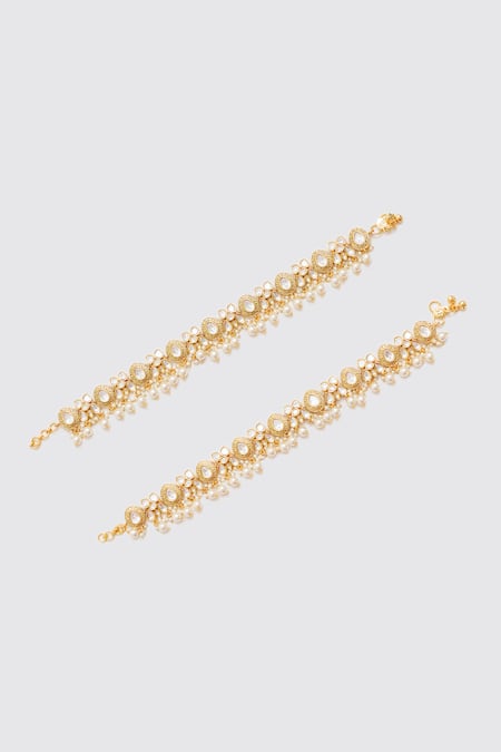 Zevar By Geeta Gulbahar Kundan Polki Anklets