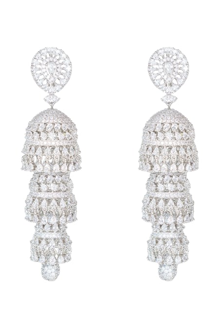 Zevar by Geeta Diamond Embellished Dangler Earrings 