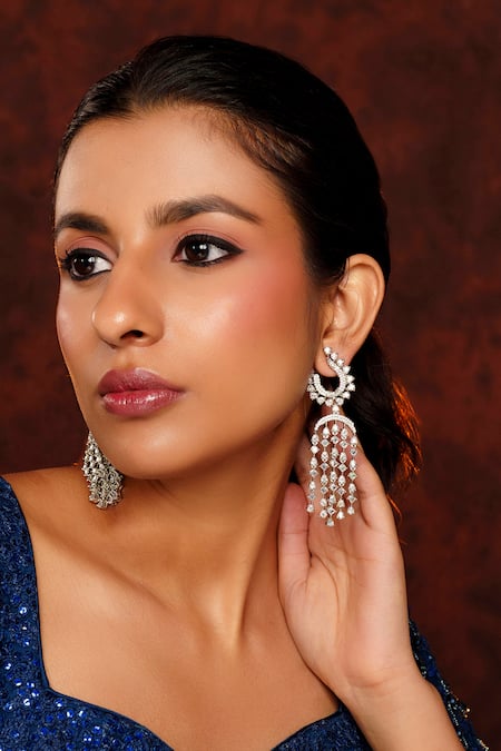 Zevar by Geeta Diamond Embellished Danglers 