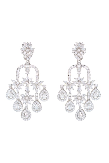 Zevar by Geeta Diamond Embellished Dangler Earrings 