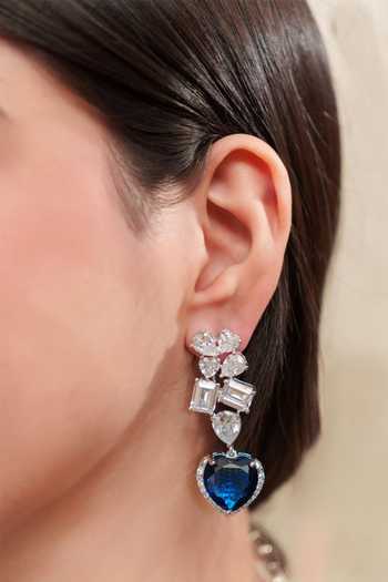 Zevar By Geeta Blue Diamonds, Stones Sapphire Heart Pendant Choker Set Online at Aza Fashions Zevar By Geeta_Blue Diamonds, Stones Sapphire Heart Pendant Choker Set _Online_at_Aza_Fashions