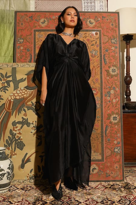 Kanelle Mira Solid Draped Kaftan 