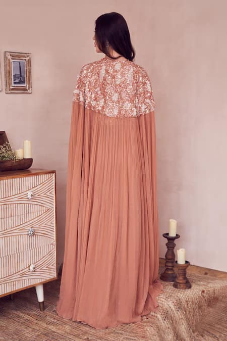 Swish By Dolcy And Simran Evening Skies Gown With Cape 
