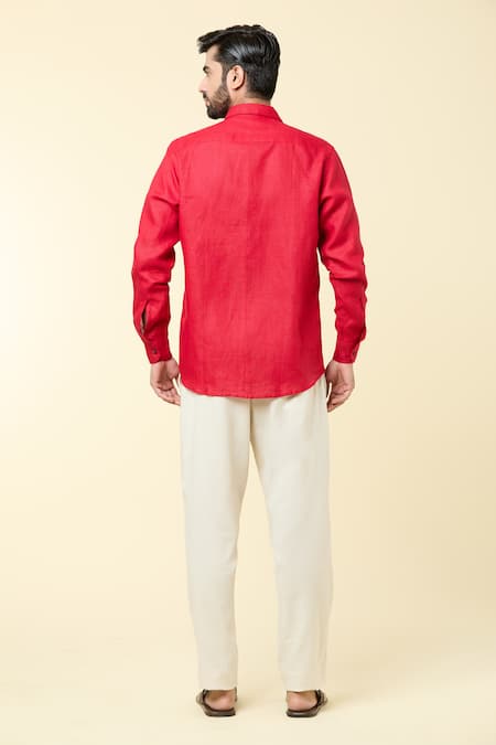 Aryavir Malhotra Linen Solid Full Sleeve Shirt 