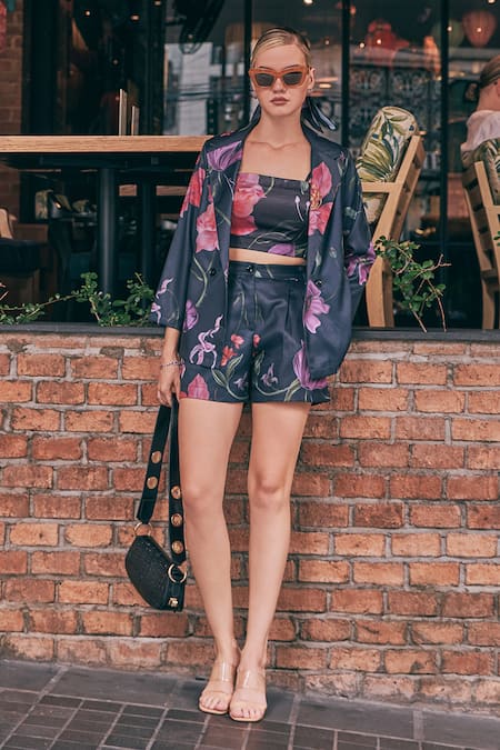 House Of Fett Chuck And Blair Printed Jacket Set 